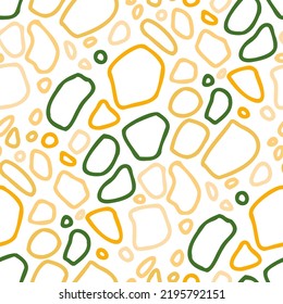 Seamless vector pattern with abstract modern doodles. Bright summer print. Trendy colorful background. Vintage geometric doodles.	