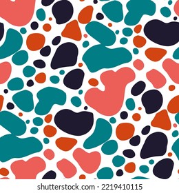 Seamless vector pattern with abstract modern doodles. Bright summer print. Trendy colorful background. Vintage geometric doodles.	