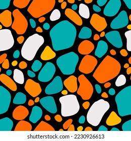 Seamless vector pattern with abstract modern doodles. Bright summer print. Trendy colorful background. Vintage geometric doodles.	