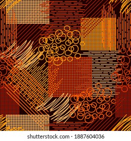 seamless vector pattern with abstract pattern from multidirectional geometric elements