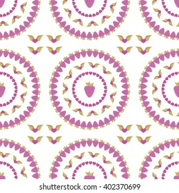 Seamless vector pattern. Abstract nature floral style. Boho, ethnic ornament. Flat element for design. Wallpaper, background, texture, textile. Round, circle, plate shape