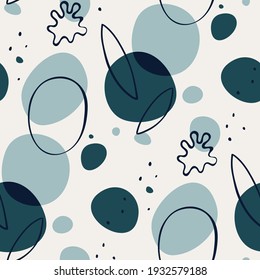 Seamless vector pattern with abstract organic shapes