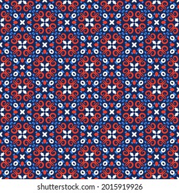 Seamless vector pattern with abstract oriental ornament. Design for printing on textiles, paper and other surfaces. 
