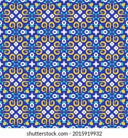 Seamless vector pattern with abstract oriental ornament. Design for printing on textiles, paper and other surfaces. 