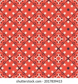 Seamless vector pattern with abstract oriental ornament. Design for printing on textiles, paper and other surfaces. 