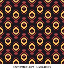 Seamless vector pattern with abstract ornament. Decorative background with oriental ethnic motifs. Design for paper or textile.