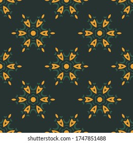 Seamless vector pattern with abstract ornament. Background with ethnic oriental motifs. Design for textiles, wrapping paper, wallpaper and other surfaces.