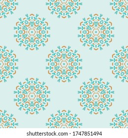 Seamless vector pattern with abstract ornament. Background with ethnic oriental motifs. Design for textiles, wrapping paper, wallpaper and other surfaces.