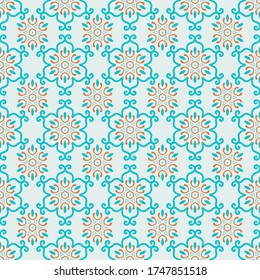 Seamless vector pattern with abstract ornament. Background with ethnic oriental motifs. Design for textiles, wrapping paper, wallpaper and other surfaces.