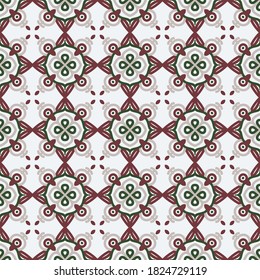 Seamless vector pattern with abstract ornament. Background in ethnic style. Textile design with oriental motives.