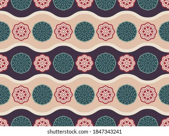 Seamless vector pattern with abstract ornament. Vintage design for textiles, wallpapers.