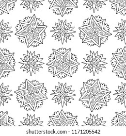 Seamless vector pattern with abstract ornamental stars. 