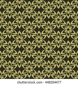seamless vector pattern of abstract ornamental flowers