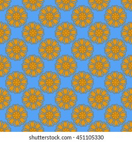 seamless vector pattern of abstract ornamental flowers