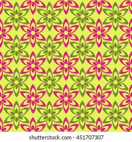 seamless vector pattern of abstract ornamental flowers