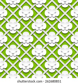 Seamless vector Pattern with abstract Paper Flowers