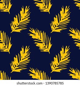 seamless vector pattern with abstract plants painted by hand with a simple pencil