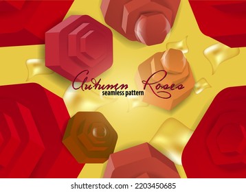 seamless vector pattern  with abstract red roses