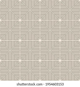 Seamless vector pattern. Abstract simple geometrical texture. Dark brown on yellow old paper background.  Retro thin lines. Modern lattice graphic design.