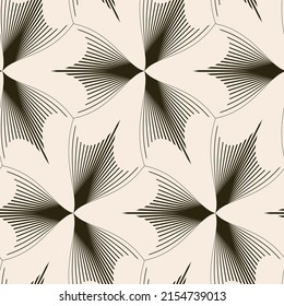 Seamless vector pattern. Abstract simple geometrical texture. Dark brown on yellow old paper background.  Retro thin lines. Modern lattice graphic design.