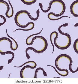 Seamless vector pattern with abstract snake-like shapes in a modern style. Suitable for textiles, backgrounds, and wrapping paper.
