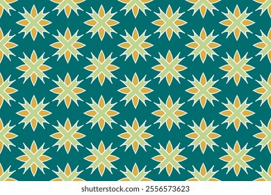 Seamless vector pattern with abstract star ornament. Decorative background for textile, fabric, paper, wallpaper and other surfaces.