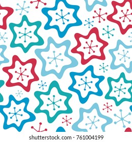 Seamless vector pattern with abstract stars.
