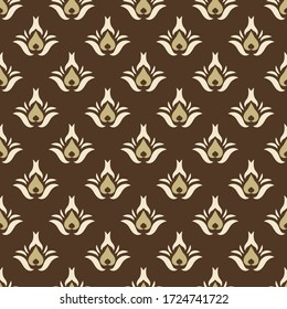 Seamless vector pattern with abstract symmetric ornament. Decorative background for printing on paper or textile.