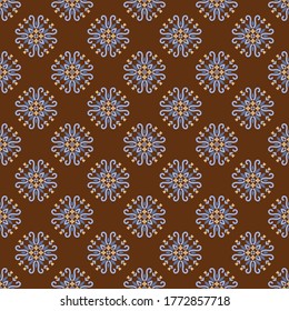 Seamless vector pattern with abstract symmetric ornament. Background with ethnic oriental motifs for design and print on fabric, paper and other surfaces.