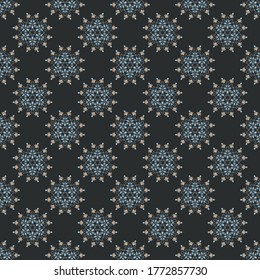 Seamless vector pattern with abstract symmetric ornament. Background with ethnic oriental motifs for design and print on fabric, paper and other surfaces.