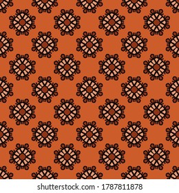 Seamless vector pattern with abstract symmetric ornament. Stylish ethnic decorative design for printing on textiles, wallpapers and other surfaces.