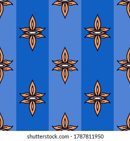 Seamless vector pattern with abstract symmetric ornament. Stylish ethnic decorative design for printing on textiles, wallpapers and other surfaces.