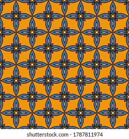 Seamless vector pattern with abstract symmetric ornament. Stylish ethnic decorative design for printing on textiles, wallpapers and other surfaces.