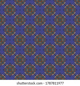 Seamless vector pattern with abstract symmetric ornament. Stylish ethnic decorative design for printing on textiles, wallpapers and other surfaces.