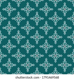 Seamless vector pattern with abstract symmetric ornament. Decorative background with ethnic eastern motives. Universal textile design.