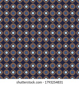 Seamless vector pattern with abstract symmetric ornament. Decorative background in ethnic motives. Design for textiles, wallpaper and other surfaces.