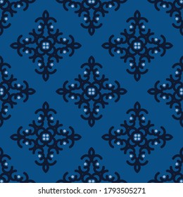 Seamless vector pattern with abstract symmetric ornament. Decorative background in ethnic motives. Design for textiles, wallpaper and other surfaces.