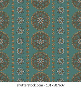 Seamless vector pattern with abstract symmetric ornament. Stylish ethnic decorative design for printing on textiles, wallpapers and other surfaces.