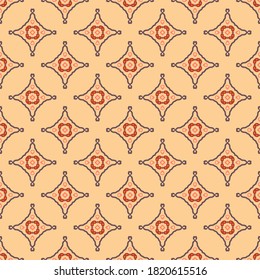 Seamless vector pattern with abstract symmetric ornament. Vintage design for textiles. Background with oriental motives.