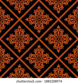 Seamless vector pattern with abstract symmetric ornament. Decorative background in ethnic motives. Design for textiles, wallpaper and other surfaces.