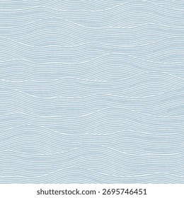 Seamless vector pattern Abstract texture sea wave, ocean water, aqua, ocean, river, wavy lines repeat for fabric