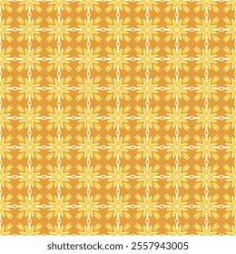 Seamless vector pattern with abstract vintage ornament in yellow shades. Decorative background for fabrics, textiles, wallpapers, paper and other surfaces.