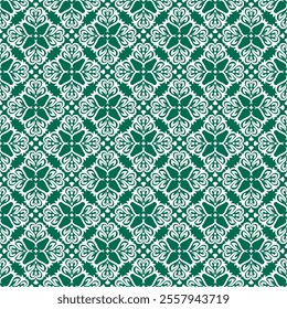 Seamless vector pattern with abstract vintage ornament on green background. Decorative background for fabrics, textiles, wallpapers, paper and other surfaces.