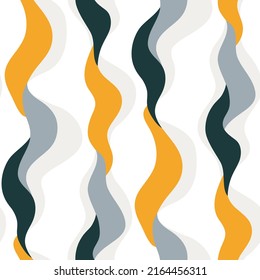 Seamless vector pattern with abstract wavy shapes