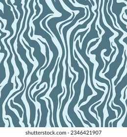 Seamless vector pattern abstract wavy stripes, curvy lines, zebra print, animal pattern, textile