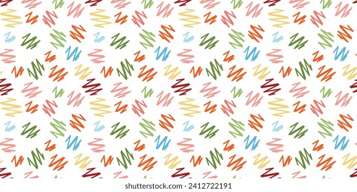 Seamless vector pattern abstract zig zag lines multicolored Perfect summer print children's fabrics Isolated background Bed linen Wrapping paper Typography design Tablecloths Scrapbooking Cardmaking