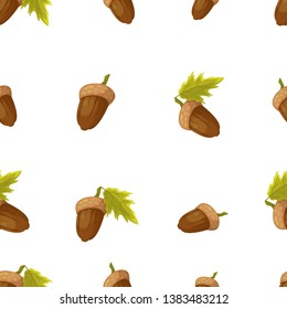 seamless vector pattern of acorn nuts