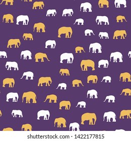 Seamless vector pattern with African Elephants