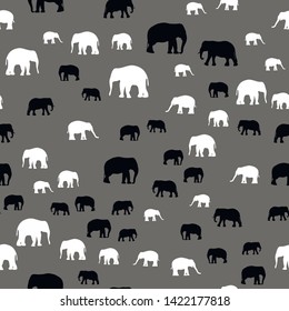 Seamless vector pattern with African Elephants