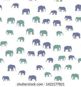 Seamless vector pattern with African Elephants